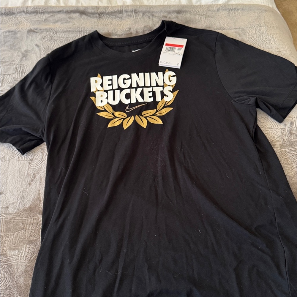 Nike Black T-Shirt with Gold Graphic